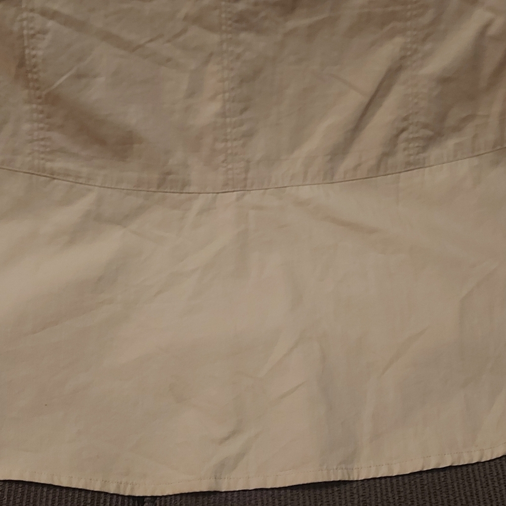 Y2K Utility Cargo Midi Skirt Cream Cotton Ruched Hem Deane White Sz 4 - Picture 13 of 13